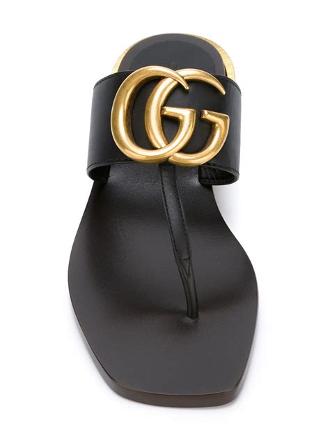 gucci double g sandals gold|Gucci black high heel sandals.